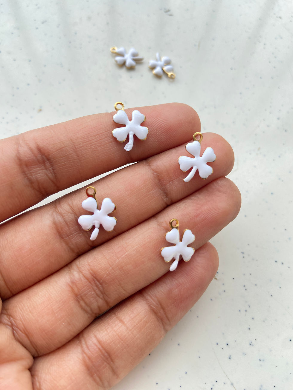 Thumbnail: 201 stainless steel, enamel clover charm