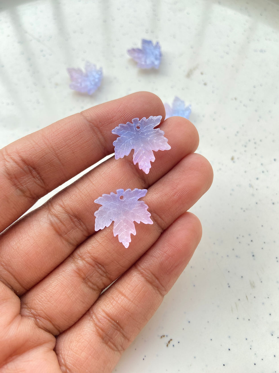 Thumbnail: Glass maple leaf charm