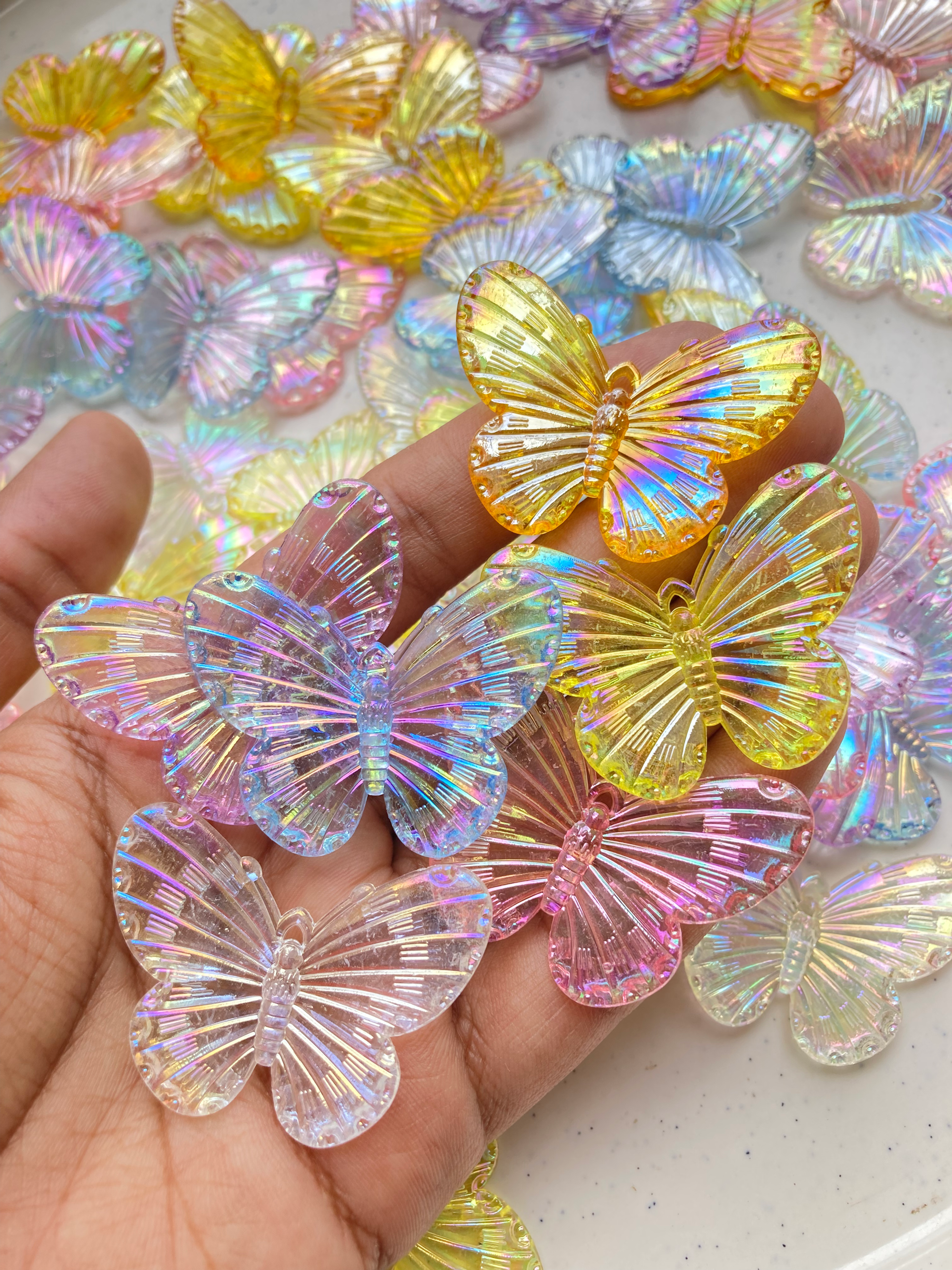 Colourful acrylic butterfly charm