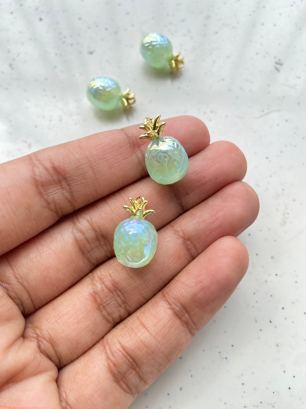Thumbnail: Iridescent pineapple acrylic charm