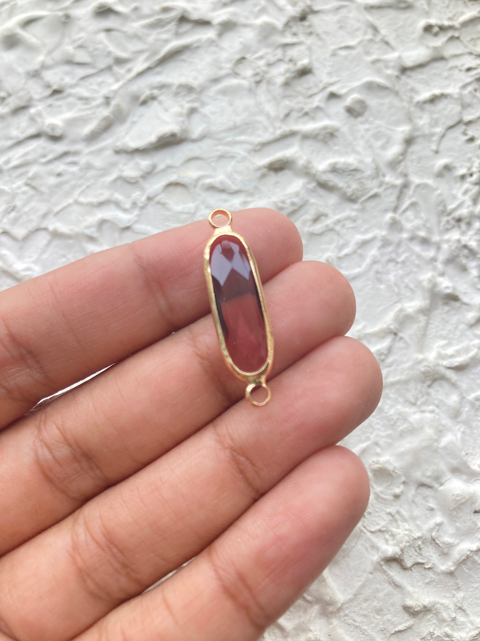 Thumbnail: Long 22.5*6*3.4mm oval glass faceted connector