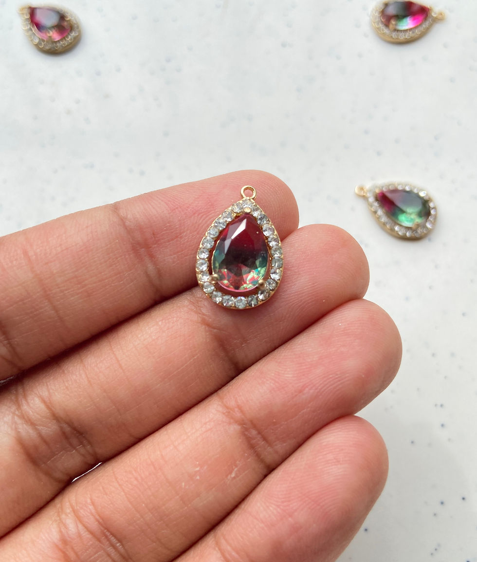 Thumbnail: Multi-colour brass zircon teardrop (1pc)
