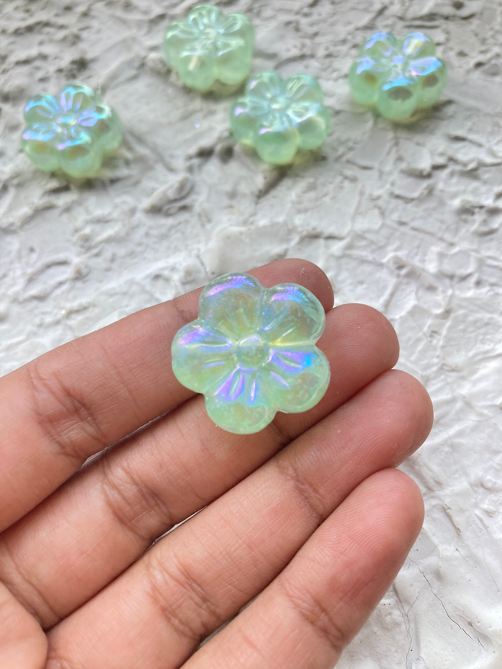 Thumbnail: Chunky glitter flower acrylic bead