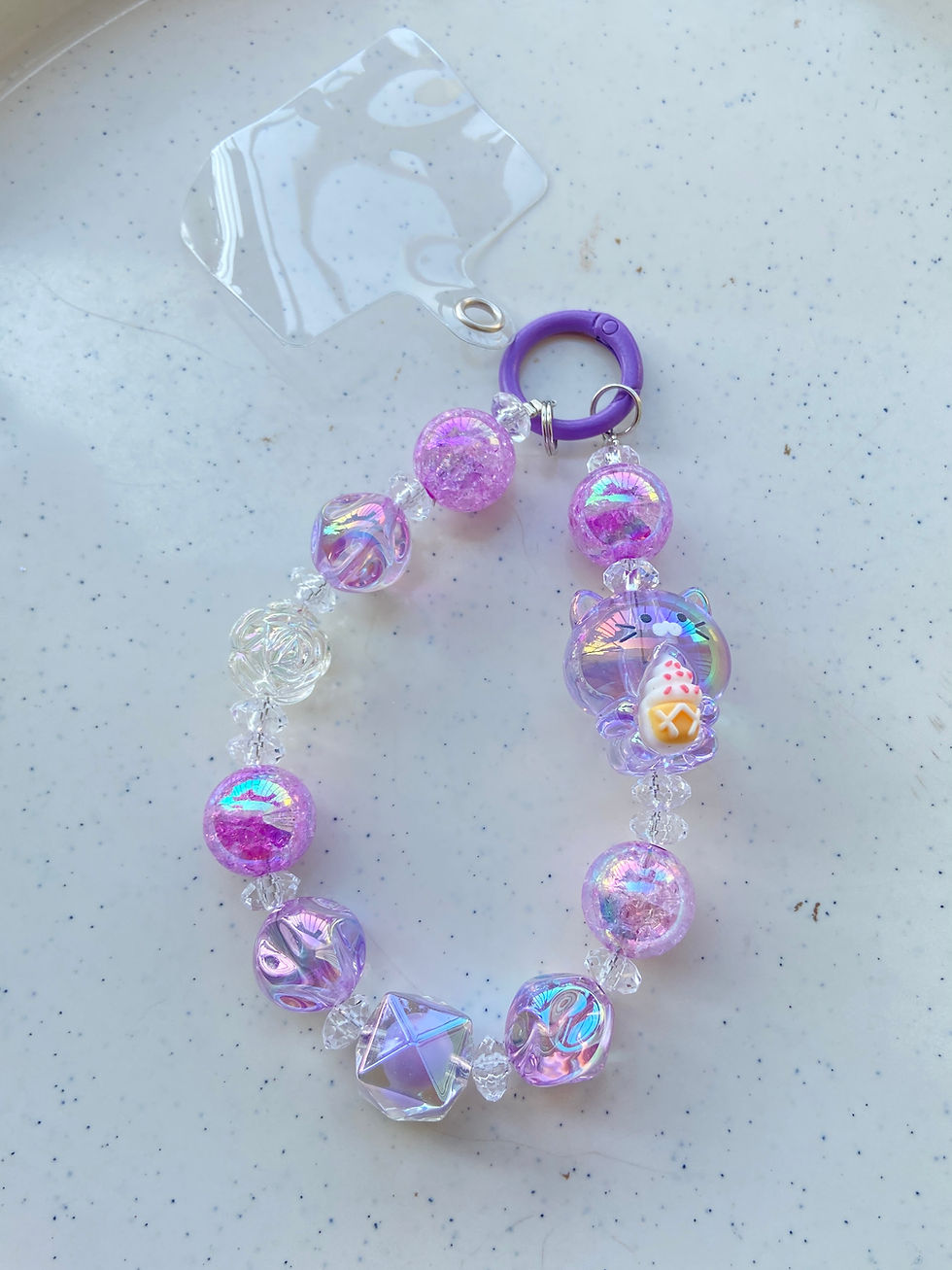 Thumbnail: Readymade phone charm with transparent lanyard patch
