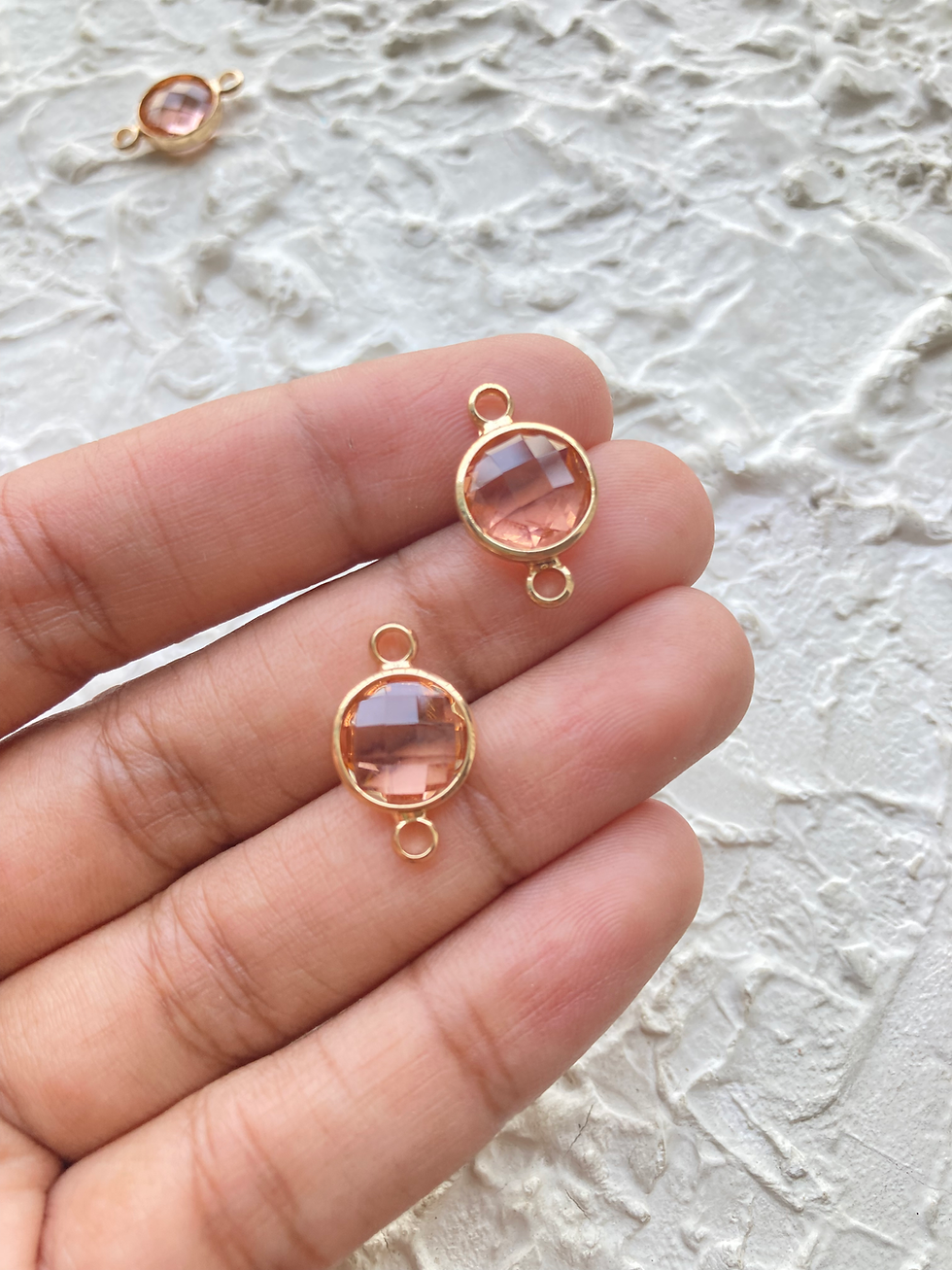 Thumbnail: 17.5*10.5*4.5mm, faceted glass small round charm