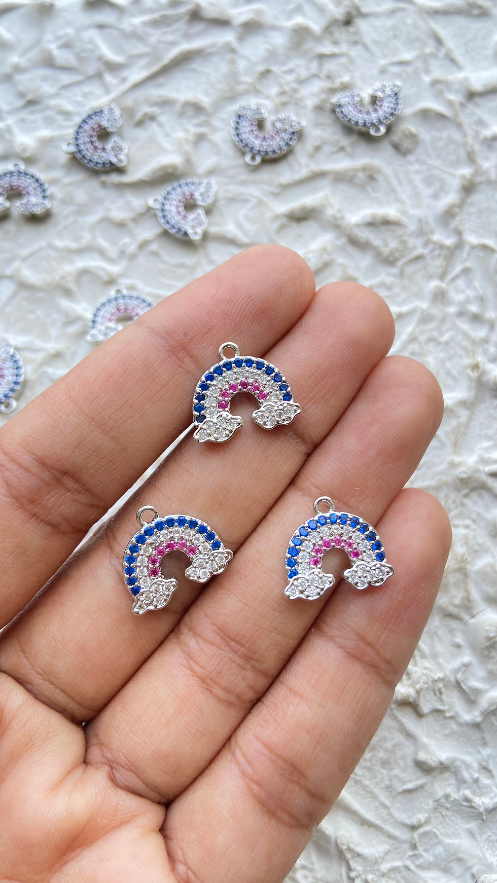 Thumbnail: Zircon rainbow platinum plated pendant