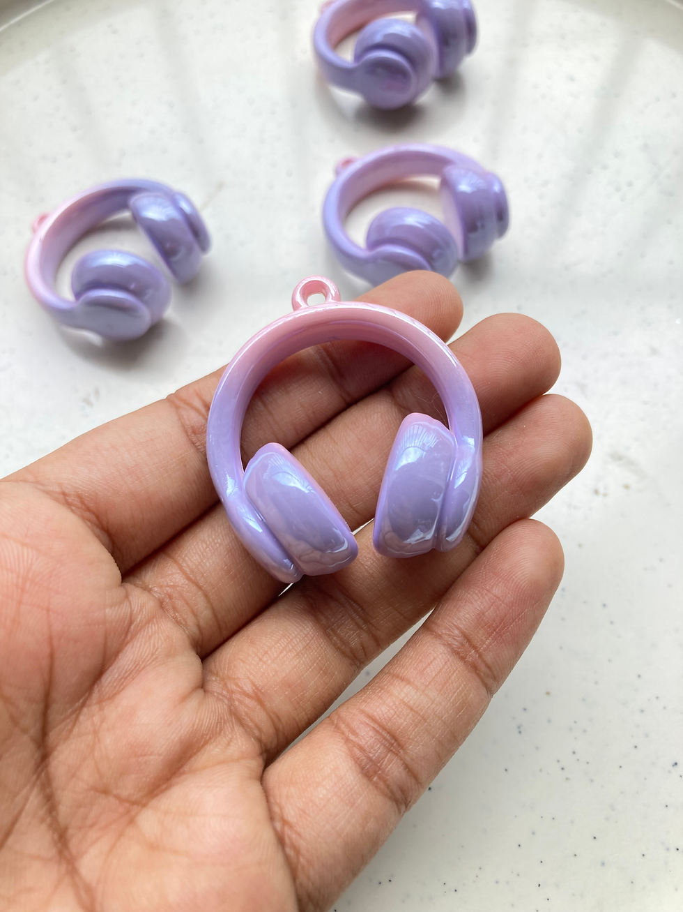 Thumbnail: Opaque acrylic mixed colour headset charm (1pc)