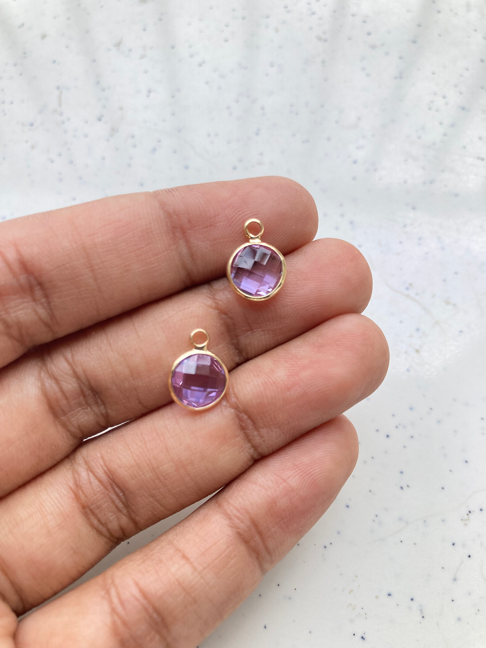 Thumbnail: 11.5*8.5mm, round colourful glass faceted charm