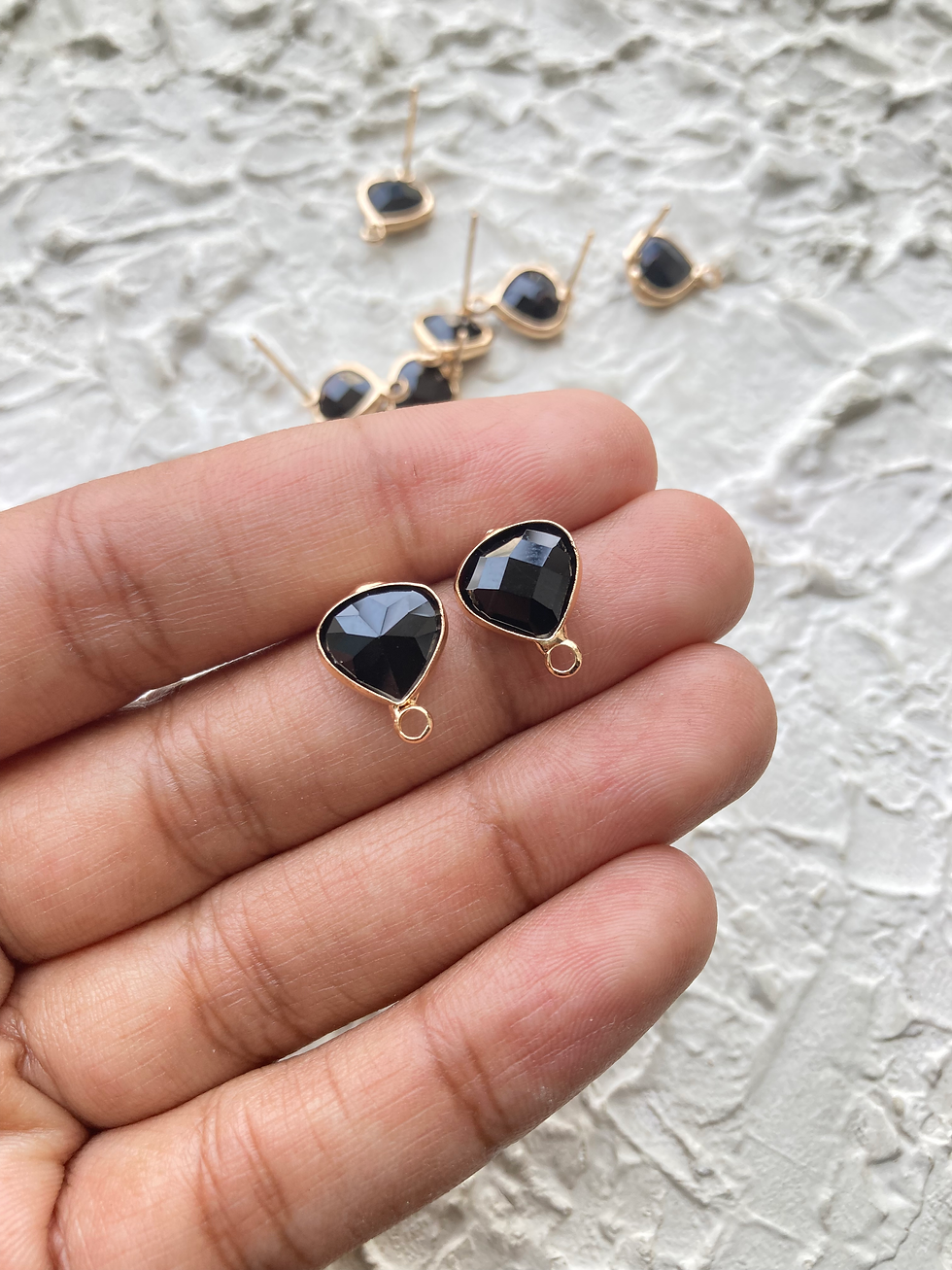 Thumbnail: Colourful curved traingle shape stud, anti-tarnish