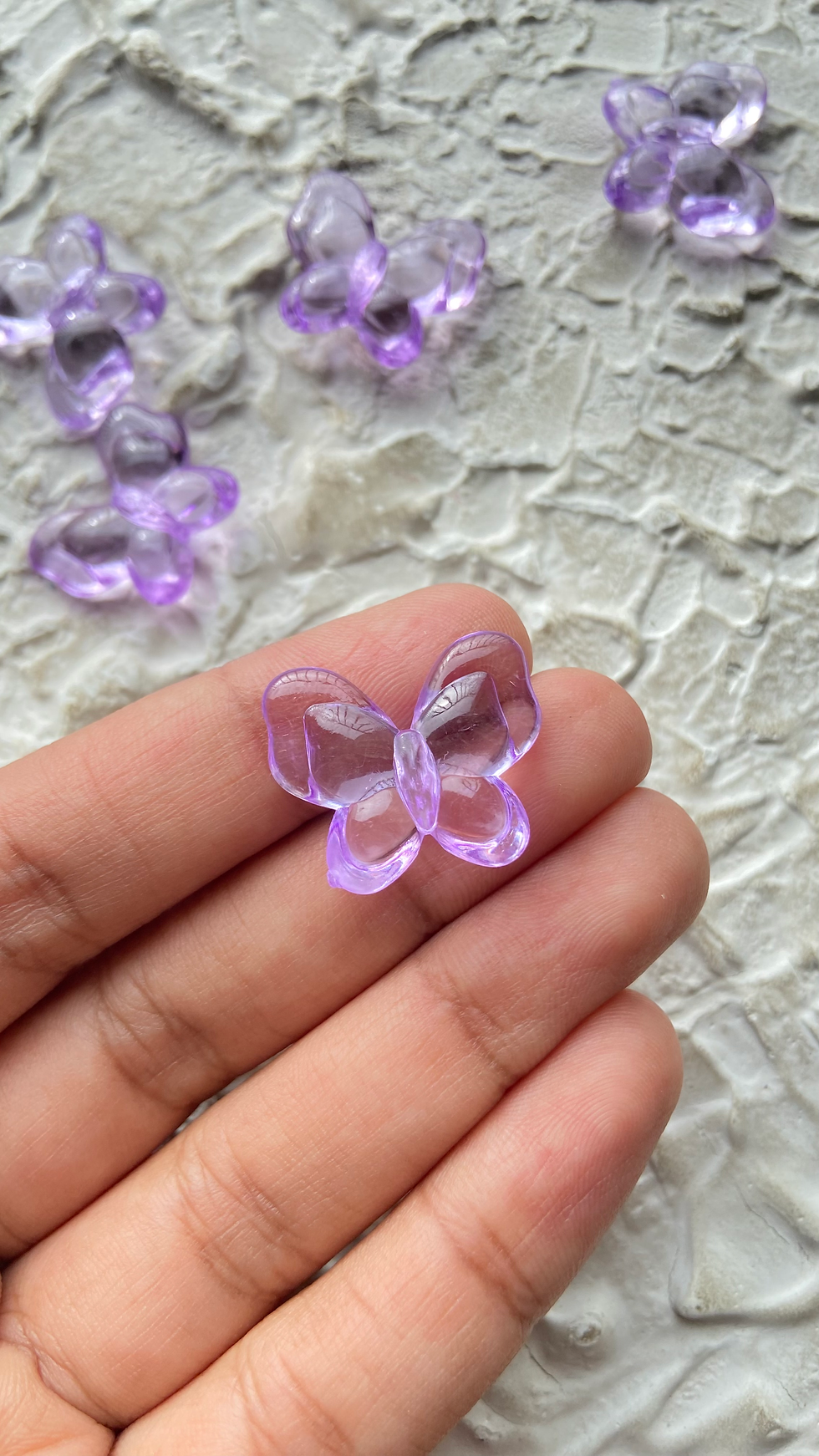 Thumbnail: Transparent acrylic butterfly vertically drilled bead