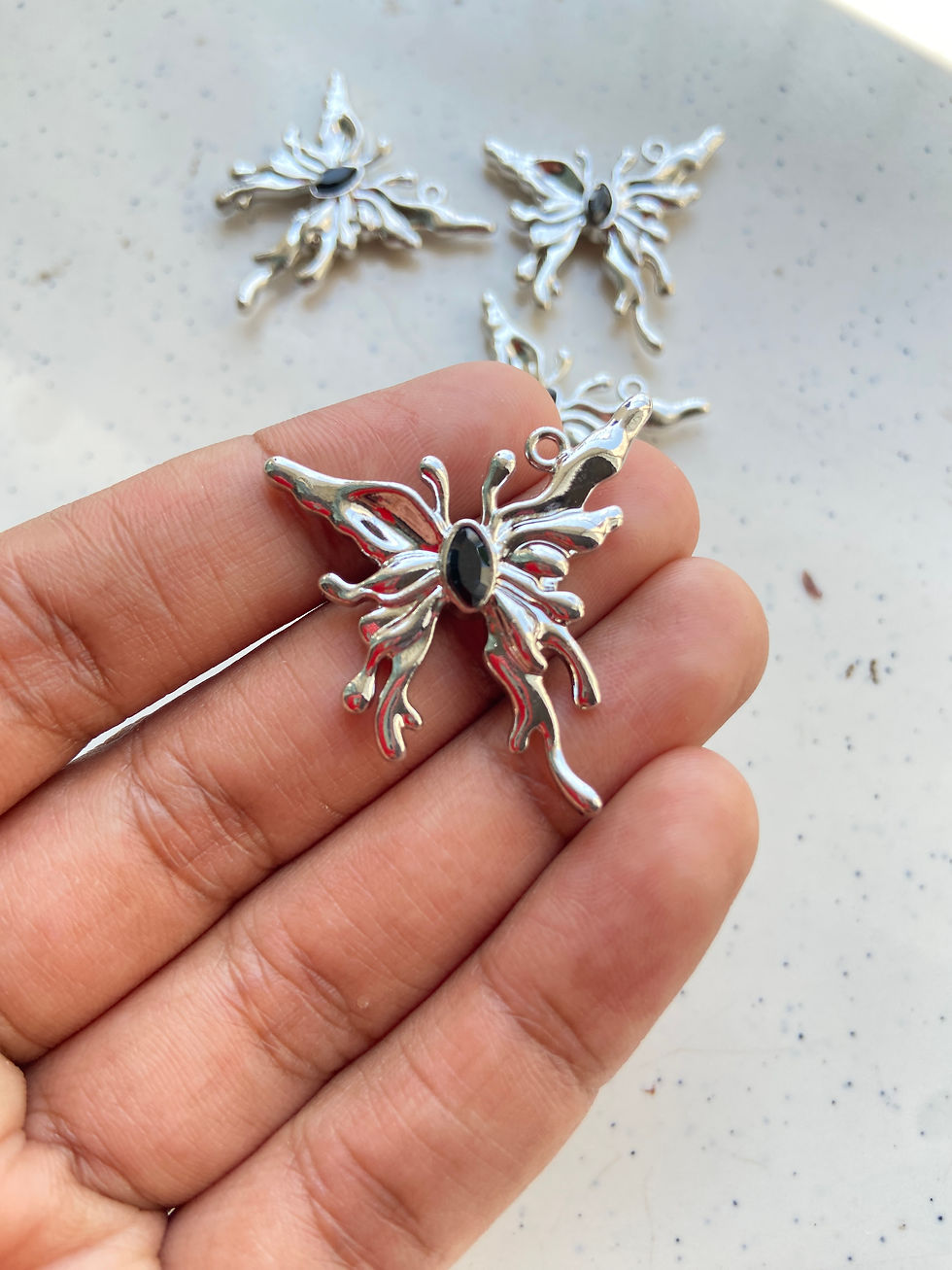 Thumbnail: Silver butterfly with zircon stone