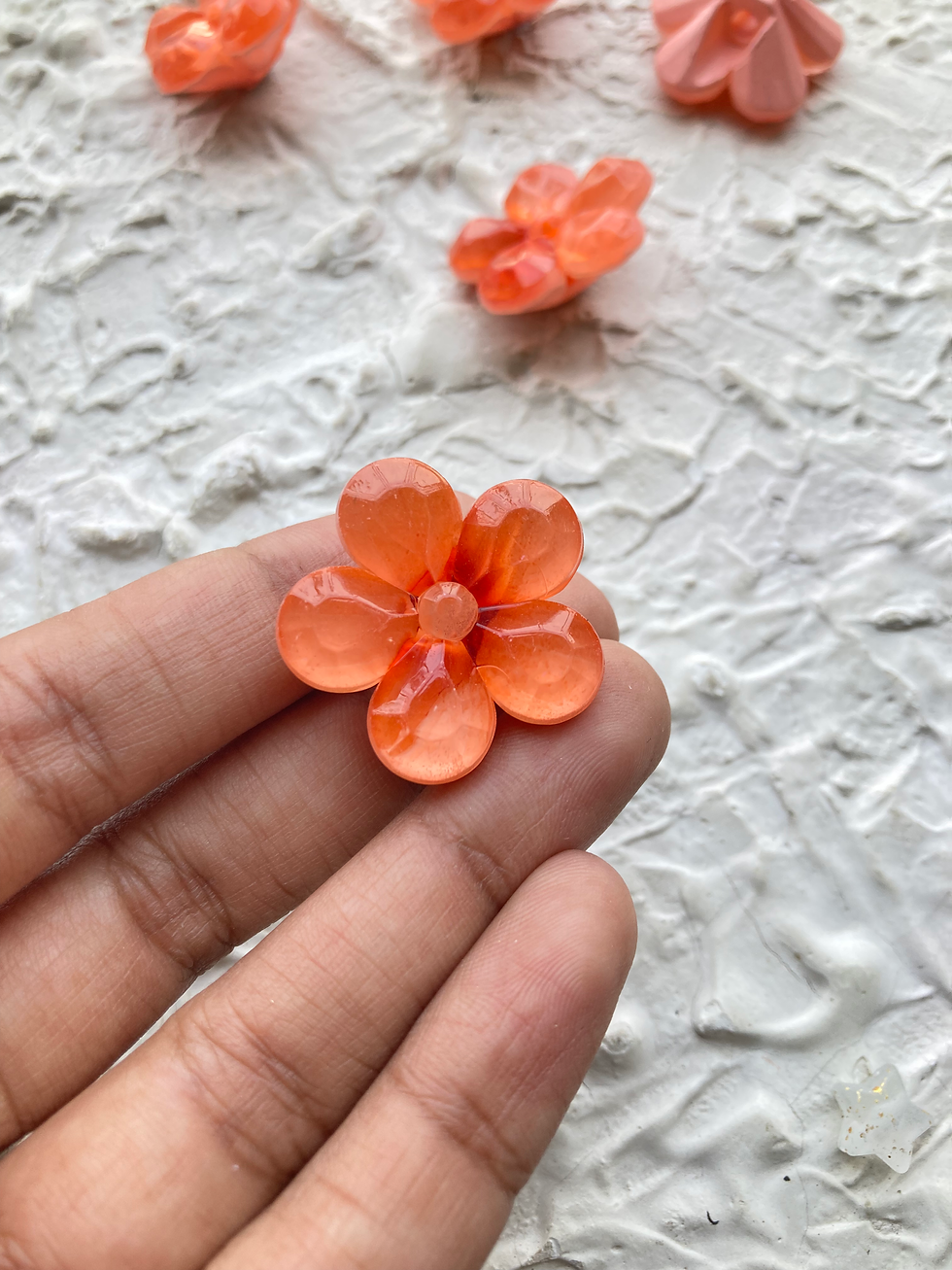 Thumbnail: 5 petal champa flower acrylic beads