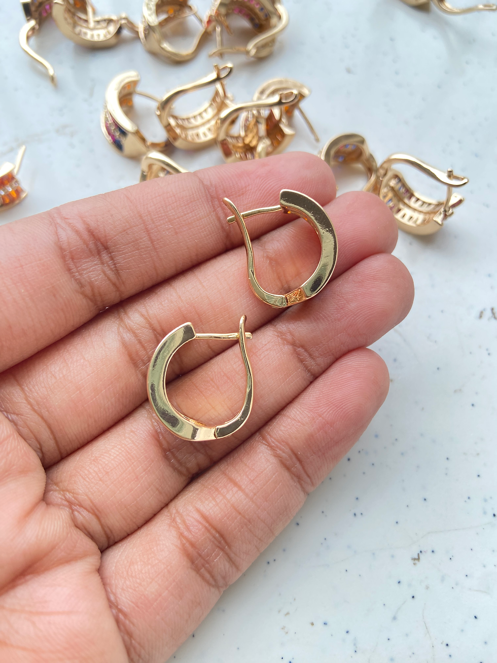 Thumbnail: Readymade multi-colour zircon hook earring