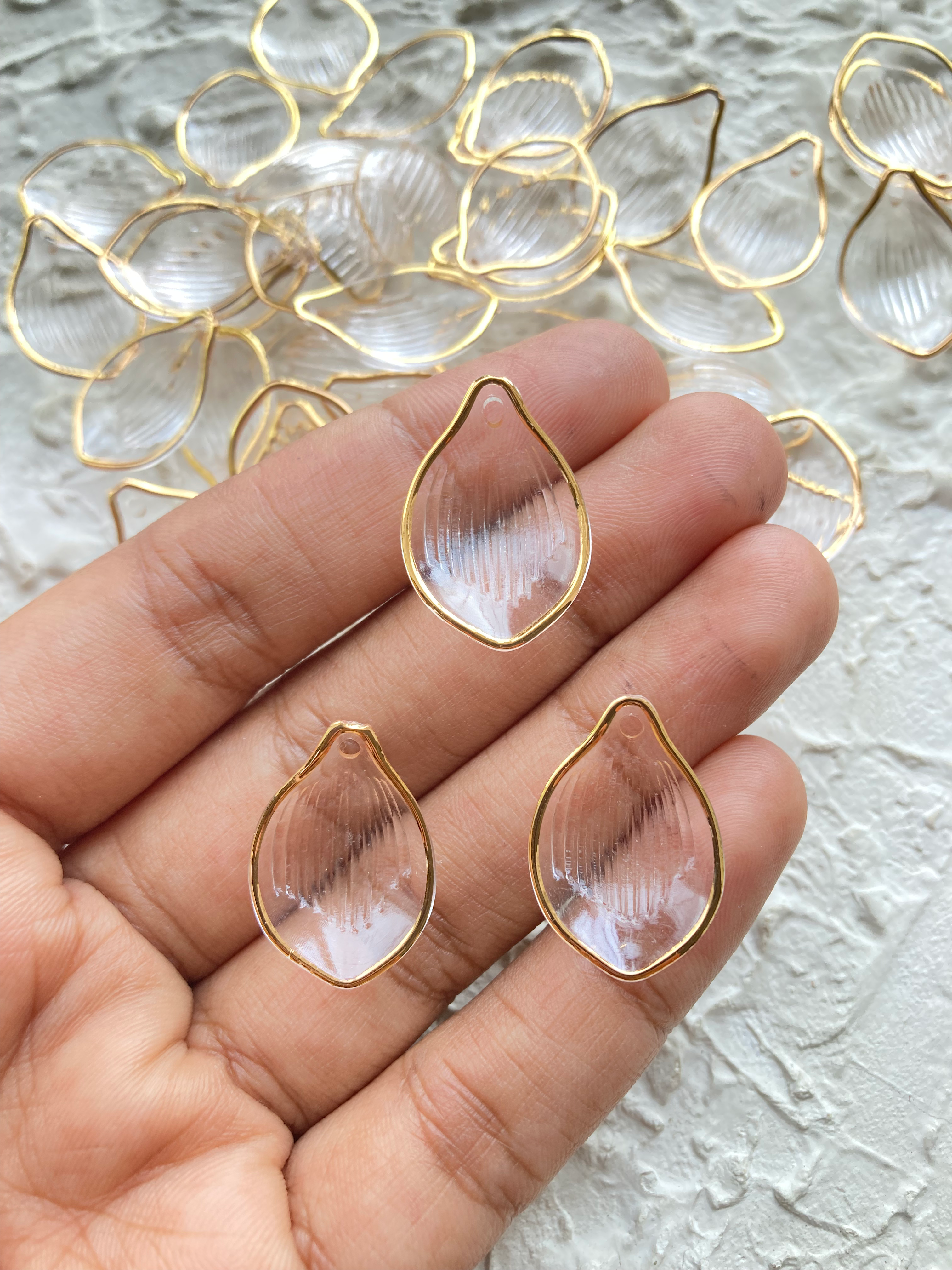 Resin frosted clear flower petals