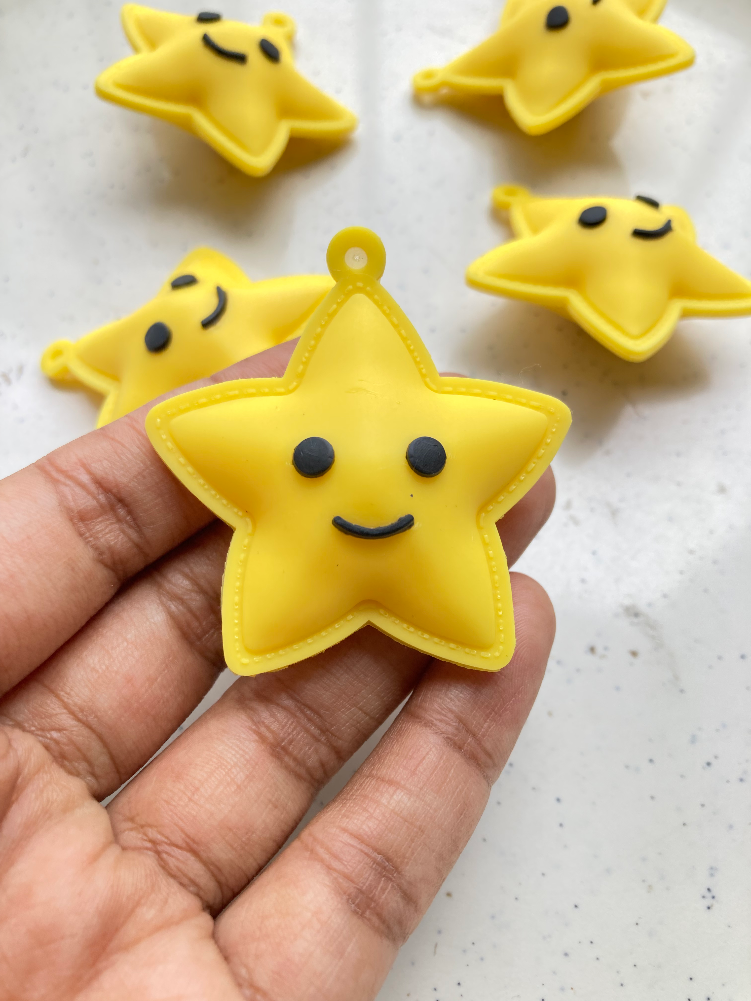 Silicon yellow star charm