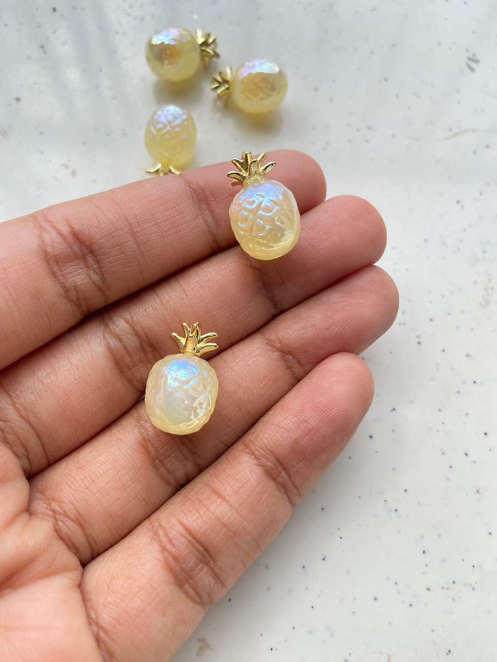 Thumbnail: Iridescent pineapple acrylic charm