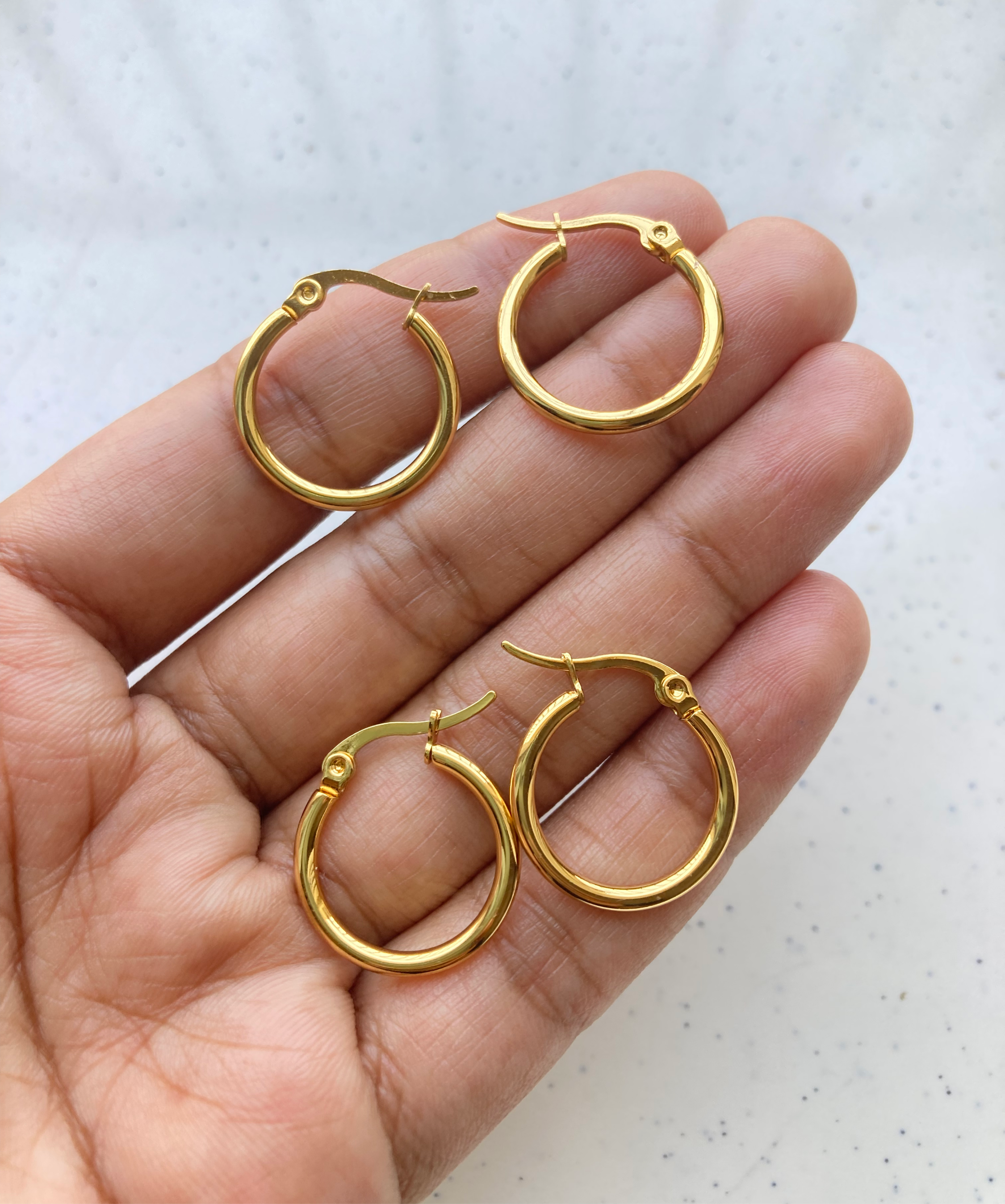 18k gold plated hoops