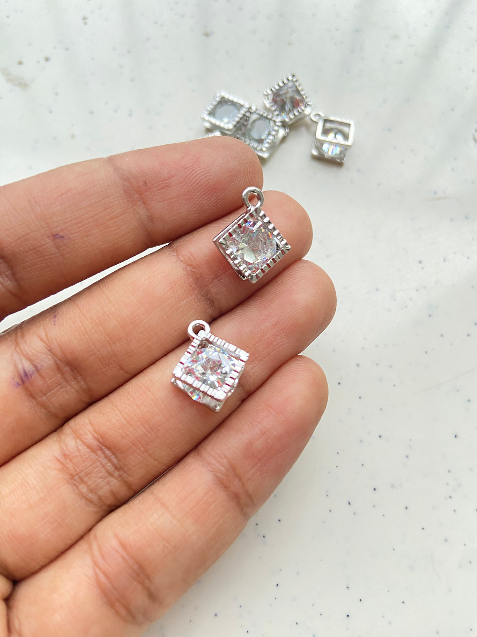Thumbnail: Mixed shape rhinestone alloy charm