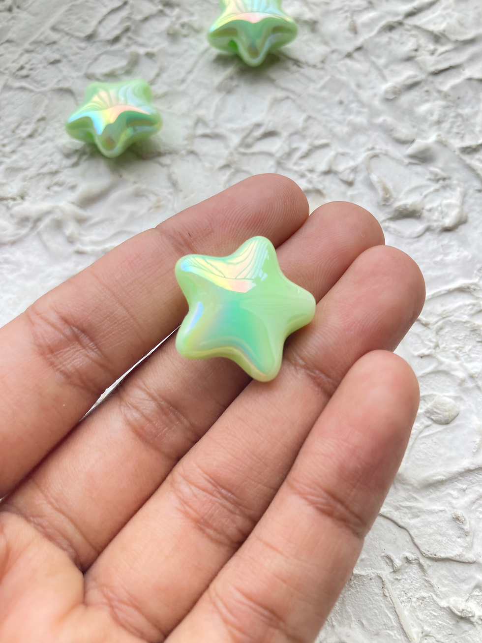 Thumbnail: Iridescent colourful acrylic star bead