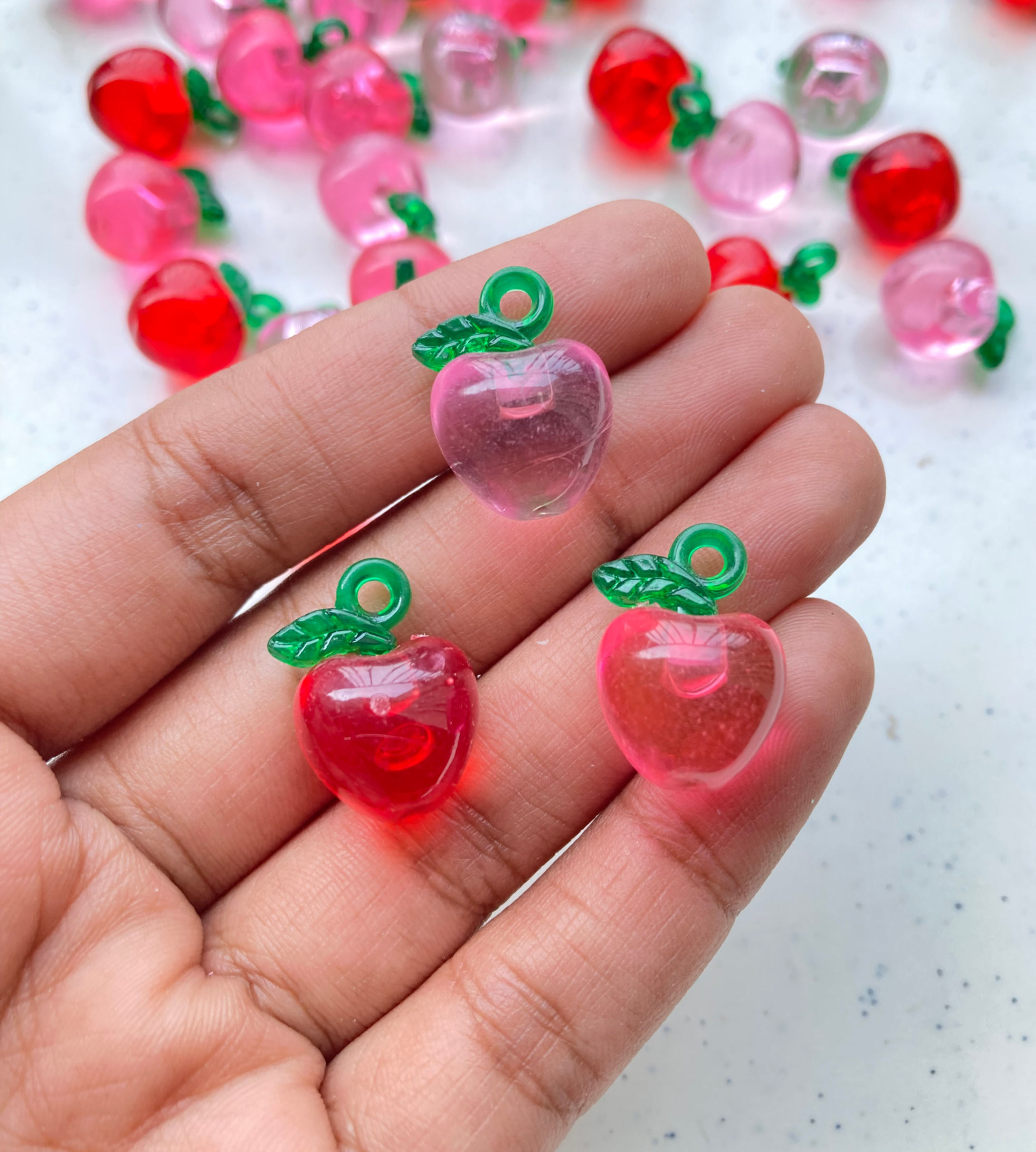 Resin fruit apple charm