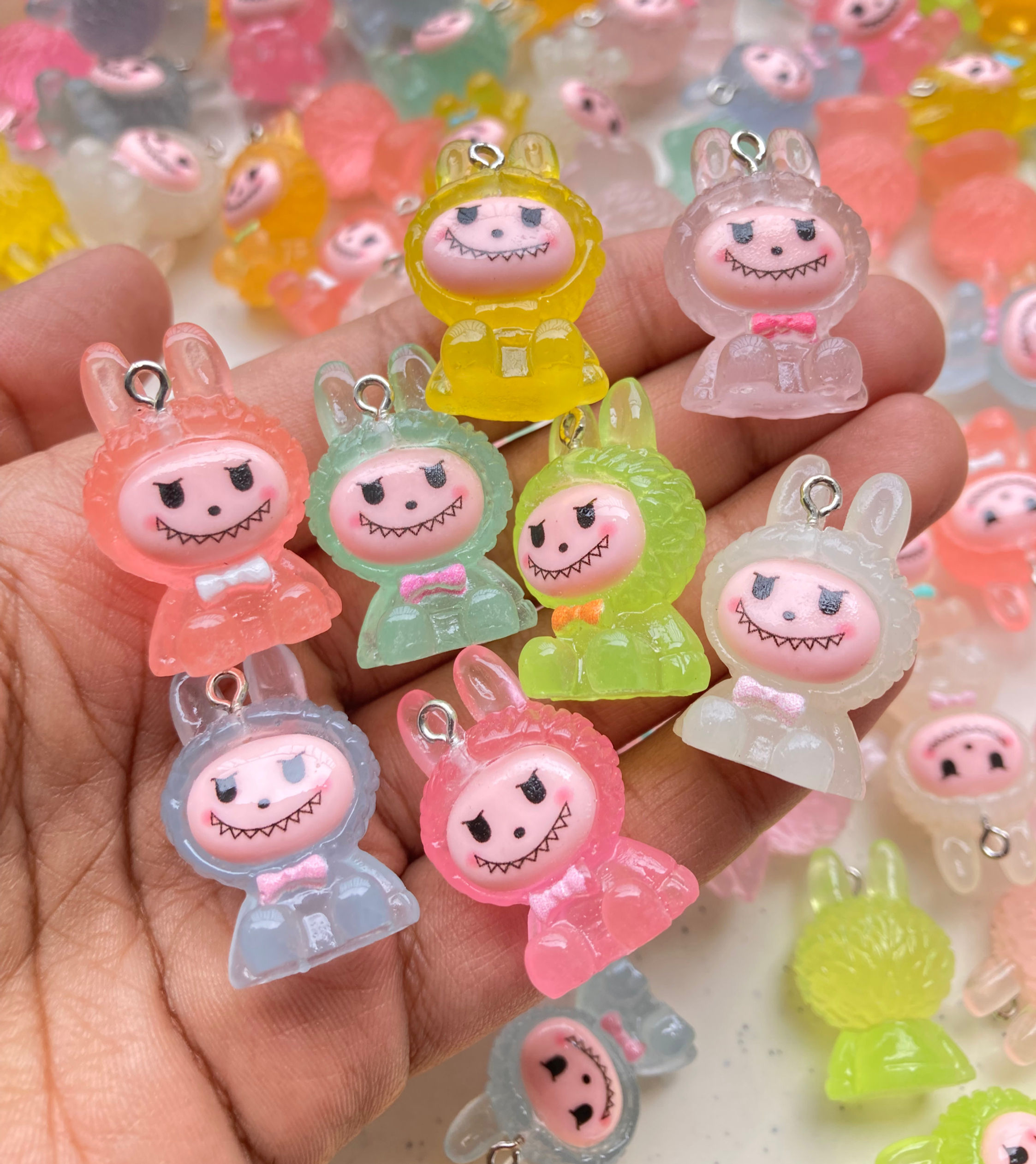 3D mini labubu resin charm