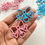 Thumbnail: Blue/Pink bow keychain alloy clasp