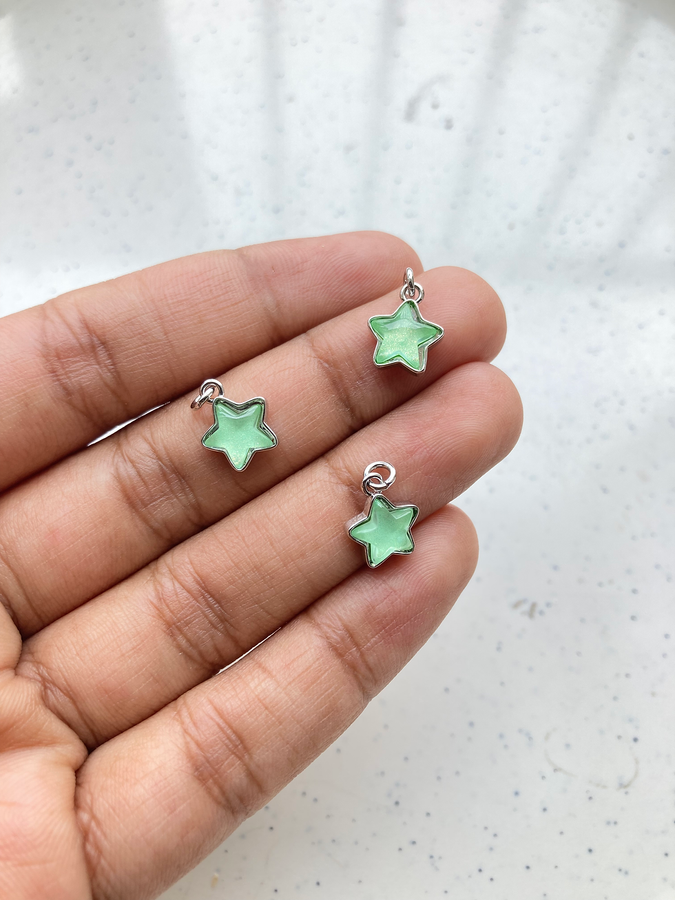 Thumbnail: Star with glass & glitter silver charm