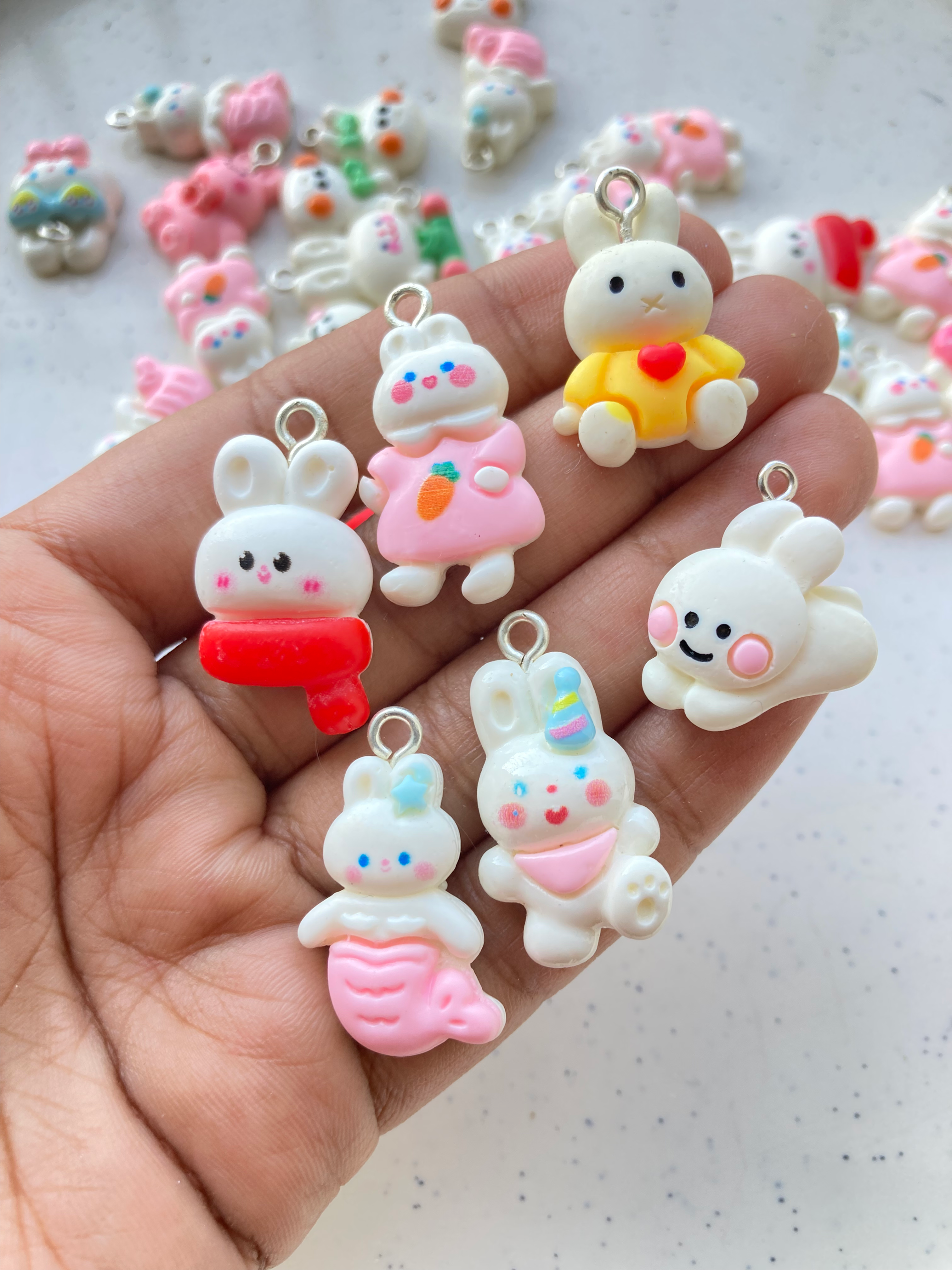 Mix shape bunny resin charms