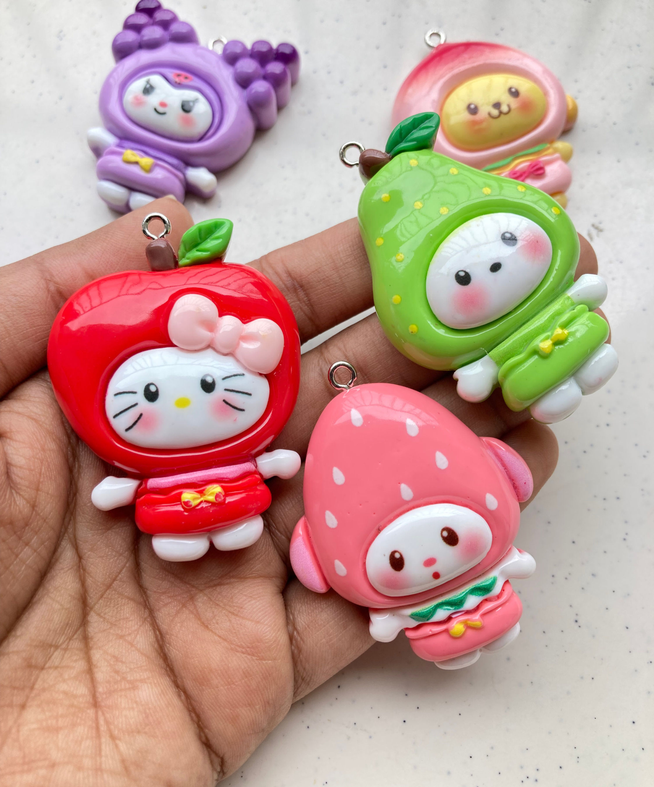Matt look sanrio resin flat back charm