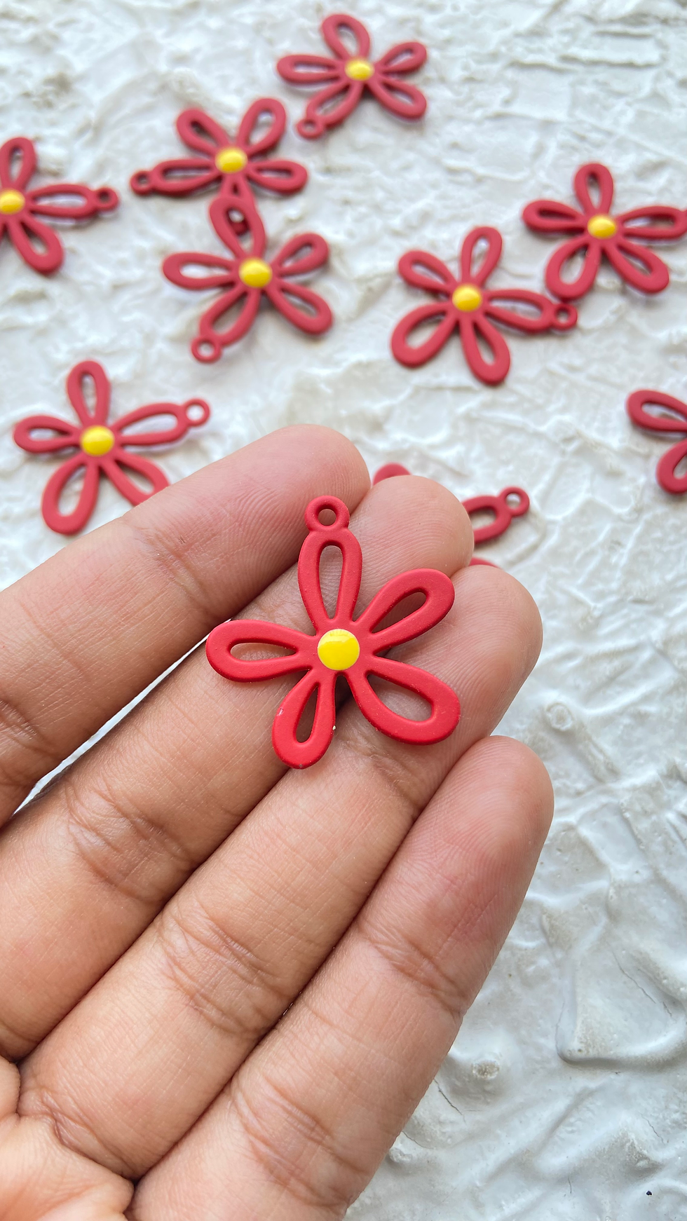 Thumbnail: Spray painted alloy flower charm
