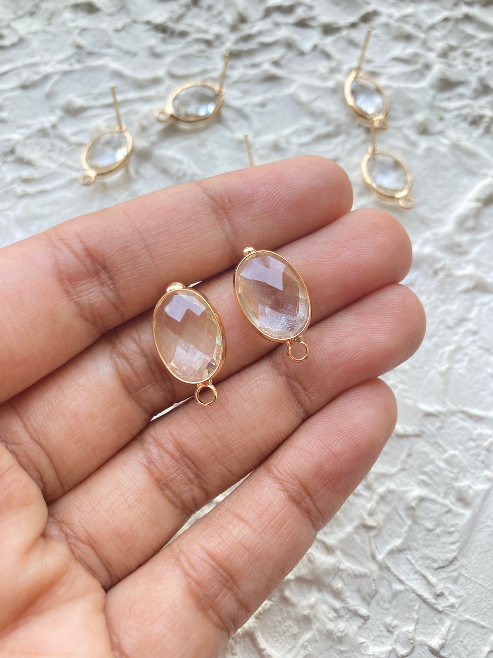 Thumbnail: Colourful oval shape glass studs