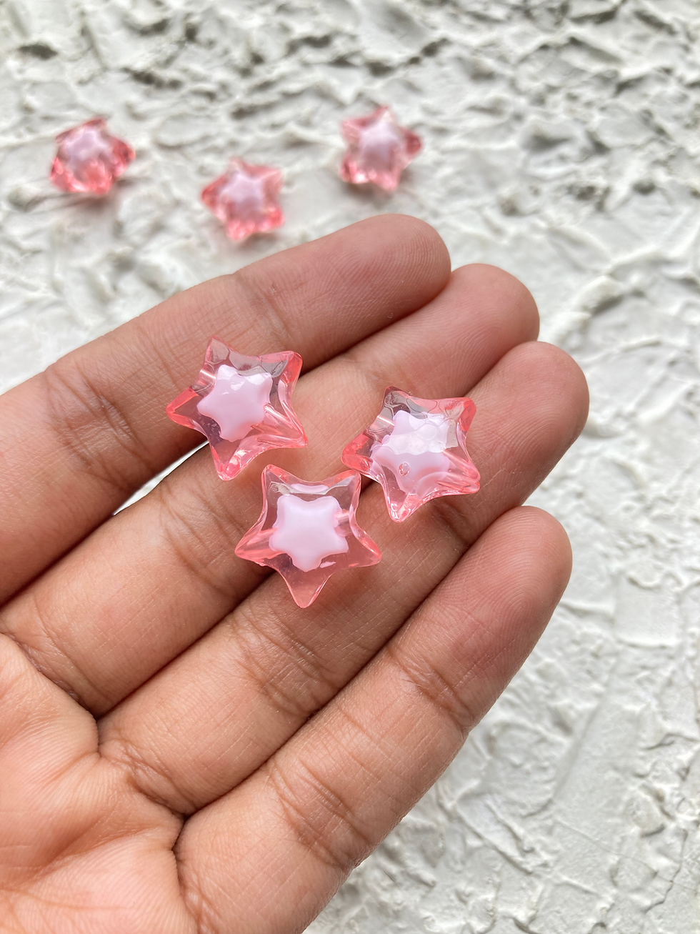 Thumbnail: 14mm, dual colour star shape vertically drilled beads