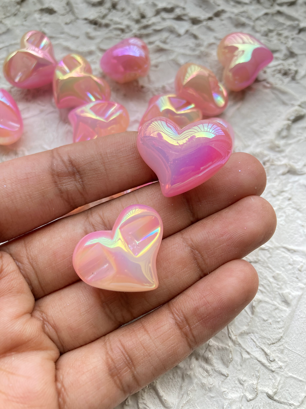 Thumbnail: Dual colour iridescent acrylic heart bead