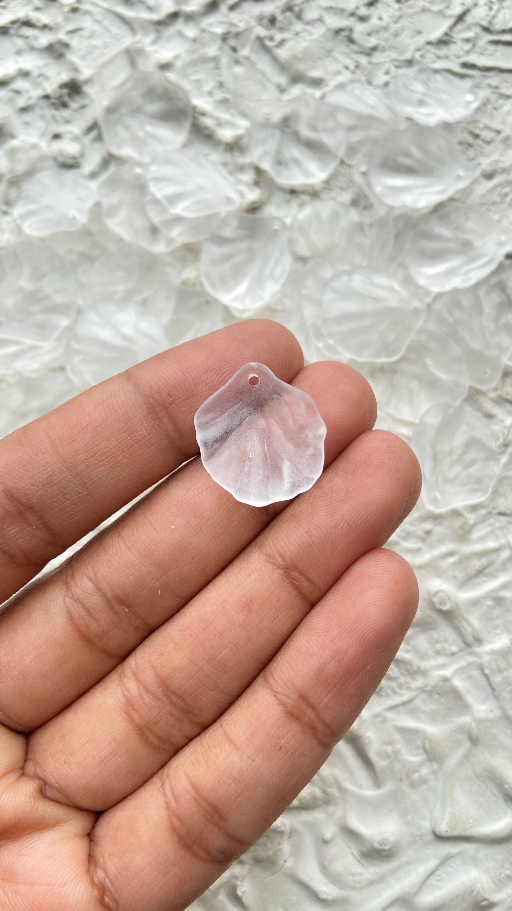 frosted acrylic shell charm