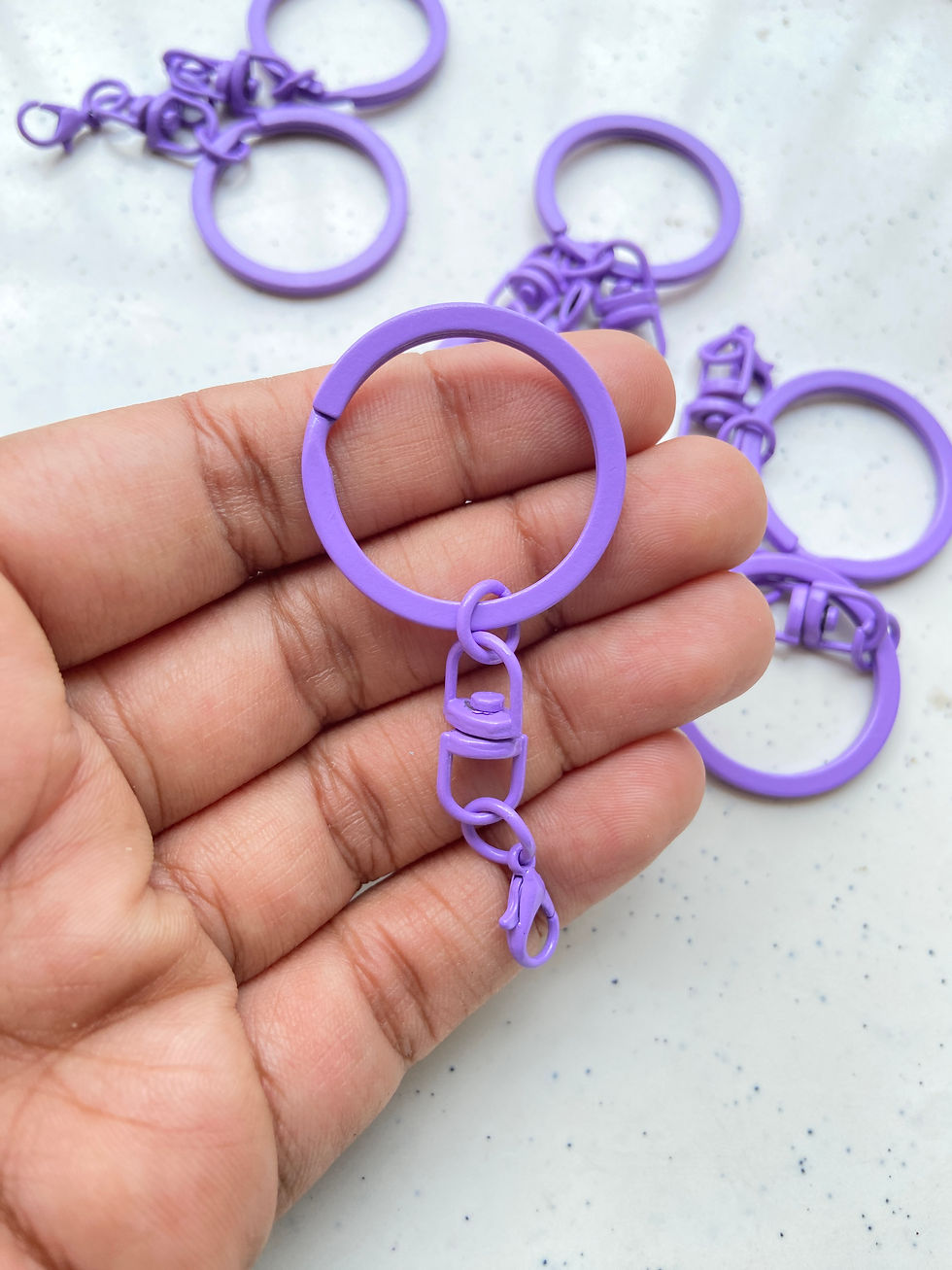 Thumbnail: 66.5mm long, colourful small lobster keychain clasp (1pc)