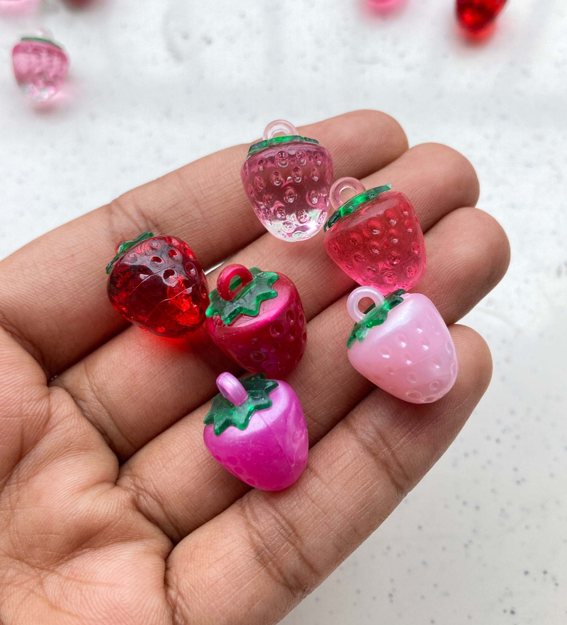 Resin fruit strawberry charm