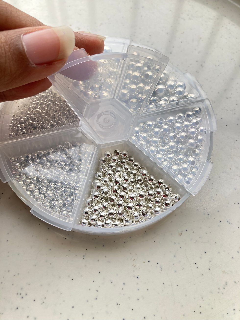 Thumbnail: Iron spacer bead round silver box (1box-840 pieces)
