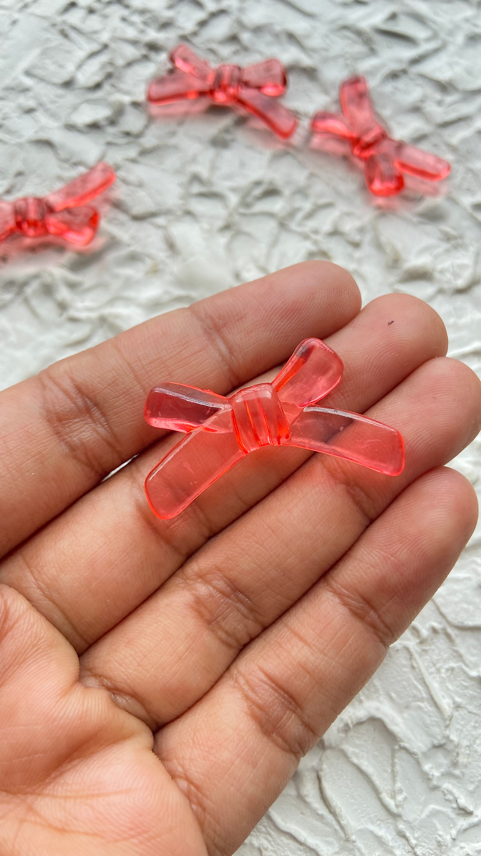 Thumbnail: Thin strip bow knot pink bead