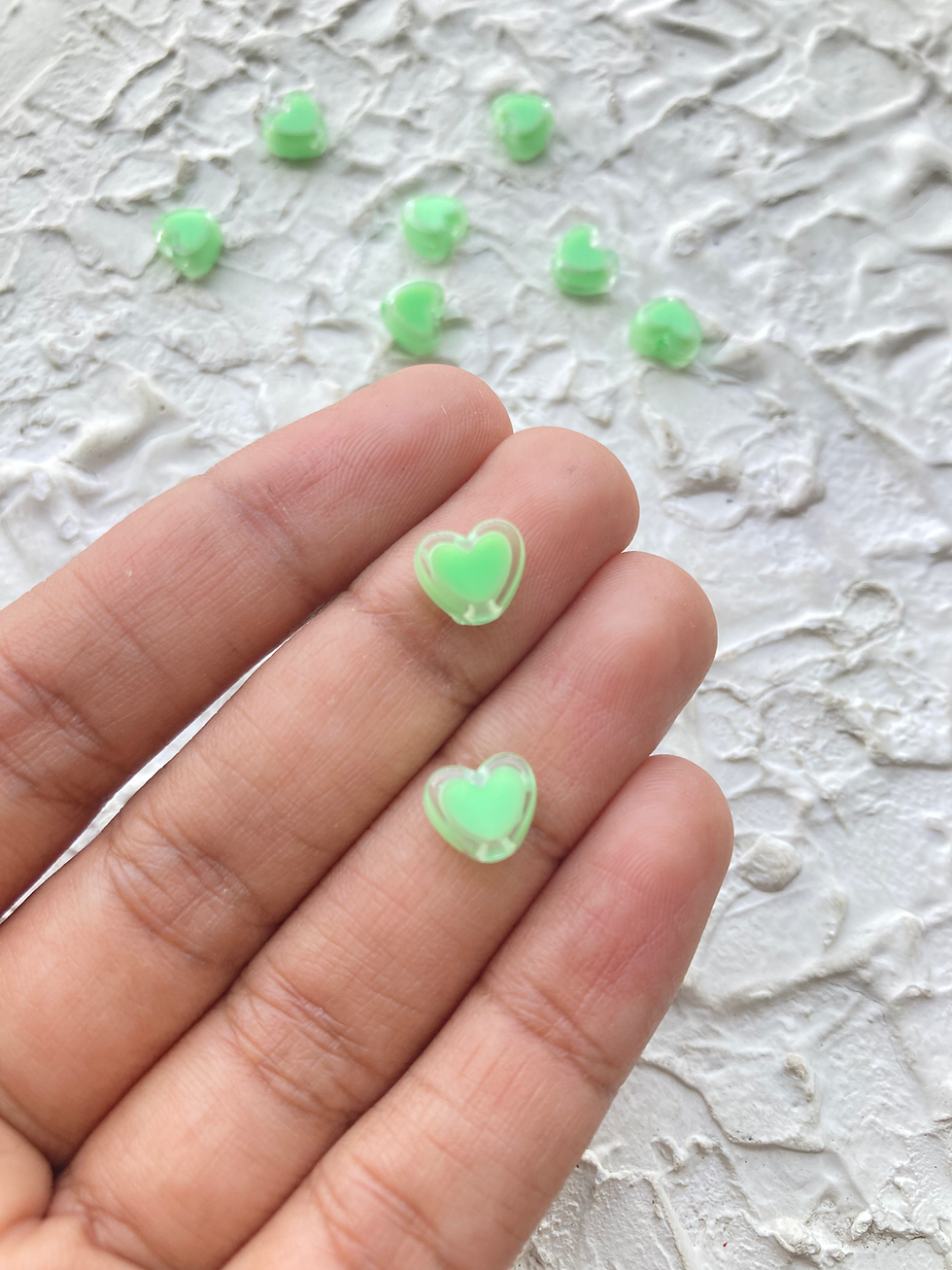 Thumbnail: Transparent edge colourful acrylic heart bead