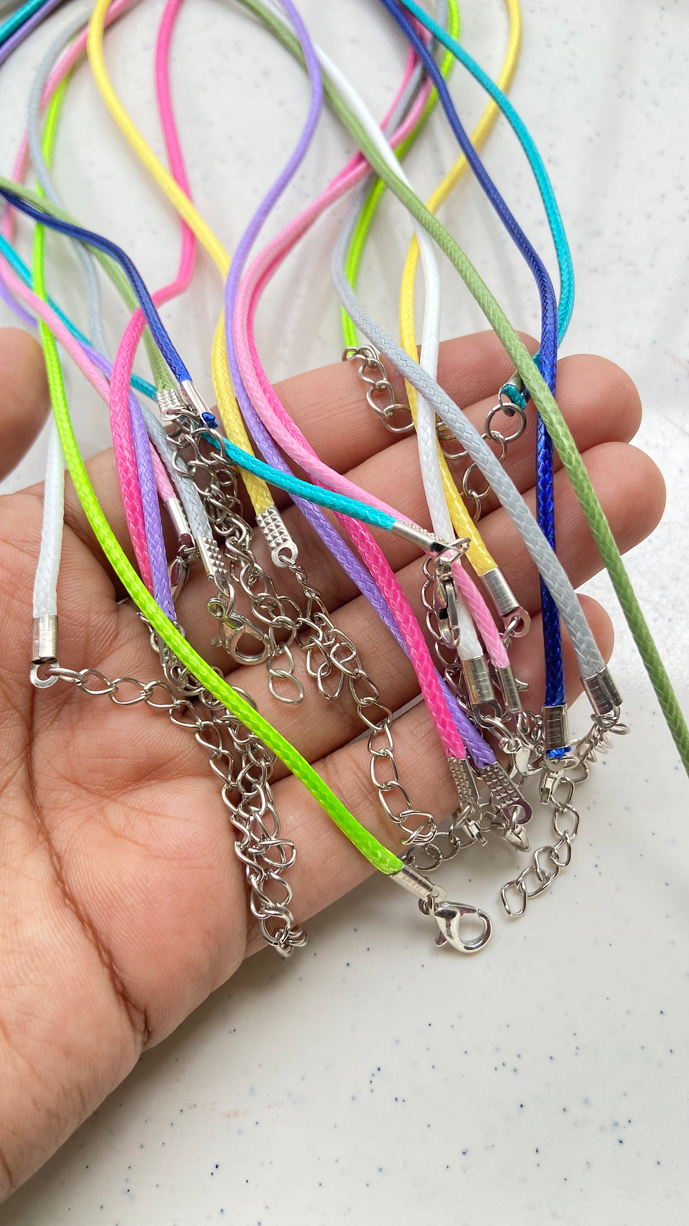 Thumbnail: Waxed cord for necklace making with lobster clasp
