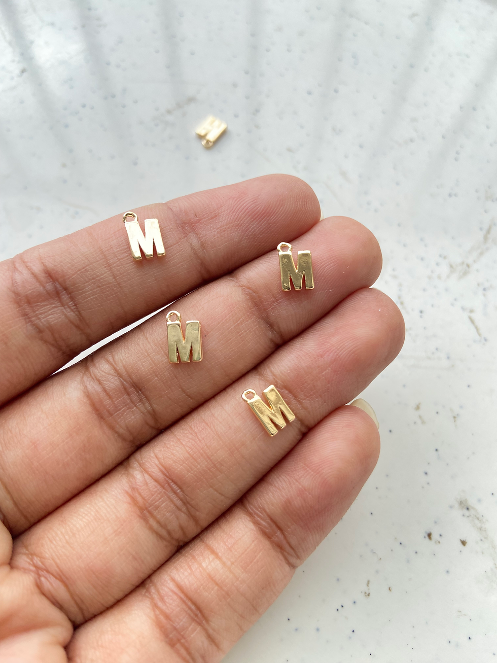 Thumbnail: 18k gold plated small alphabet charm