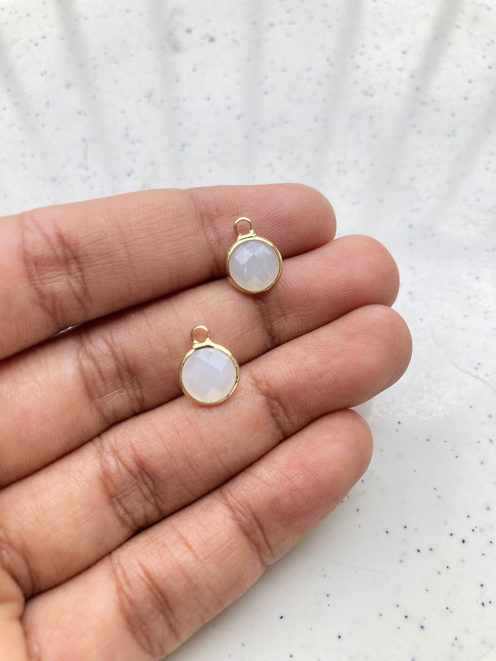 Thumbnail: 11.5*8.5mm, round colourful glass faceted charm