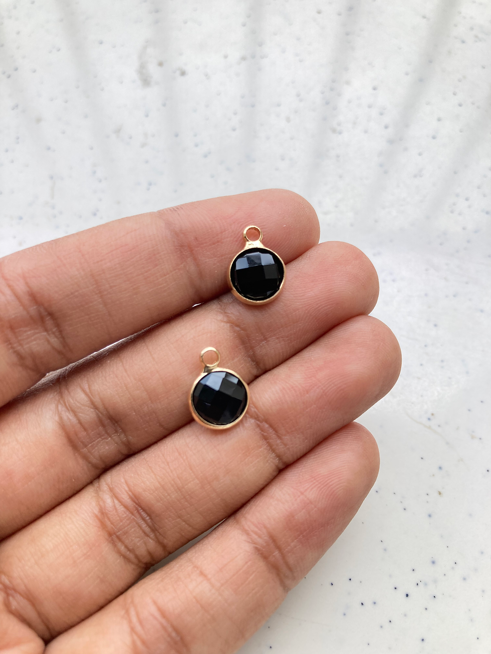 Thumbnail: 11.5*8.5mm, round colourful glass faceted charm