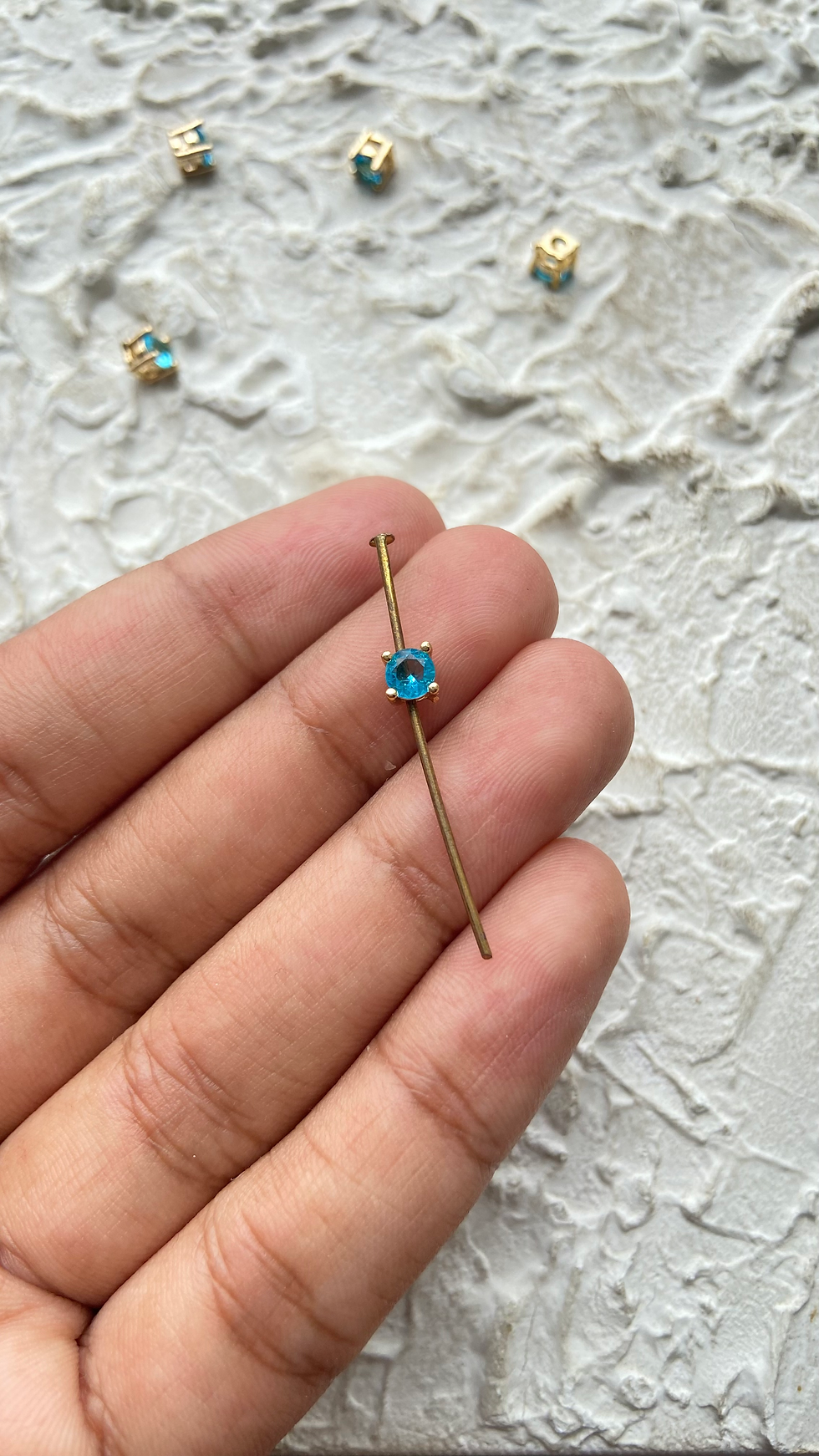Thumbnail: Zircon gold plated round bead anti- tarnish