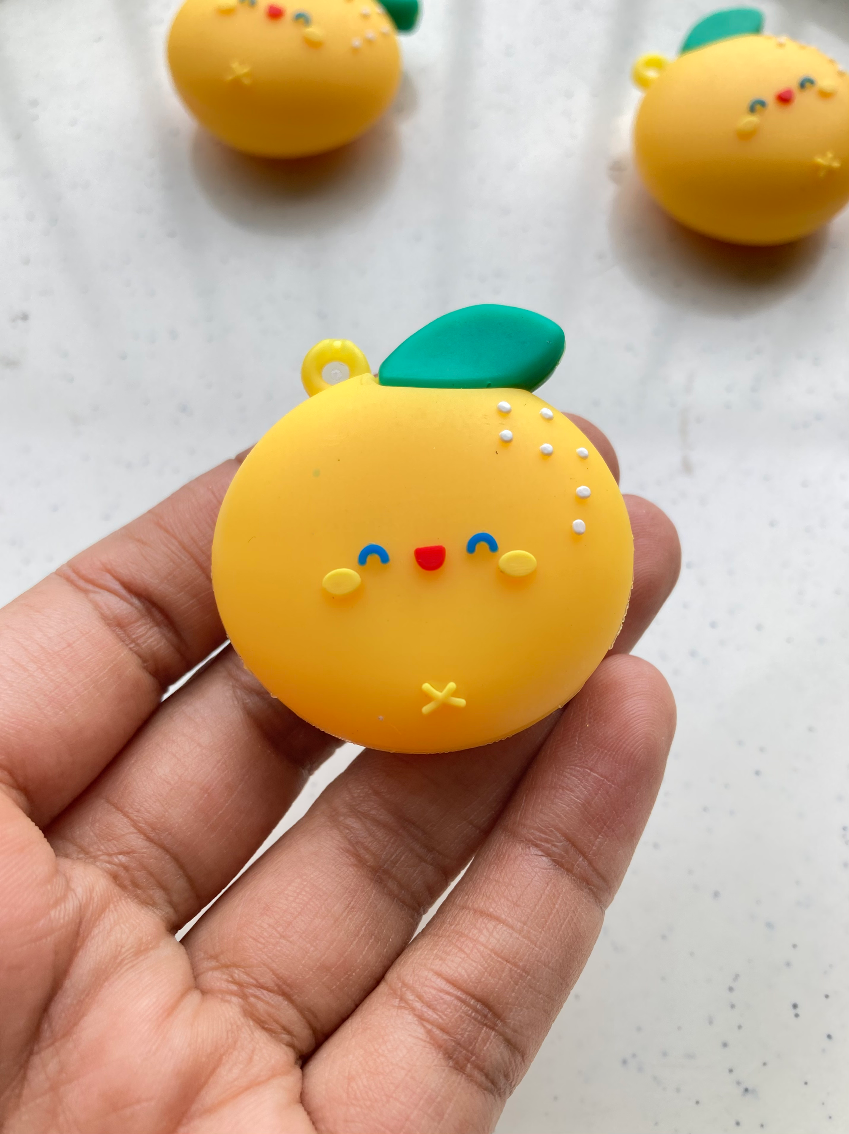 Silicon big orange charm