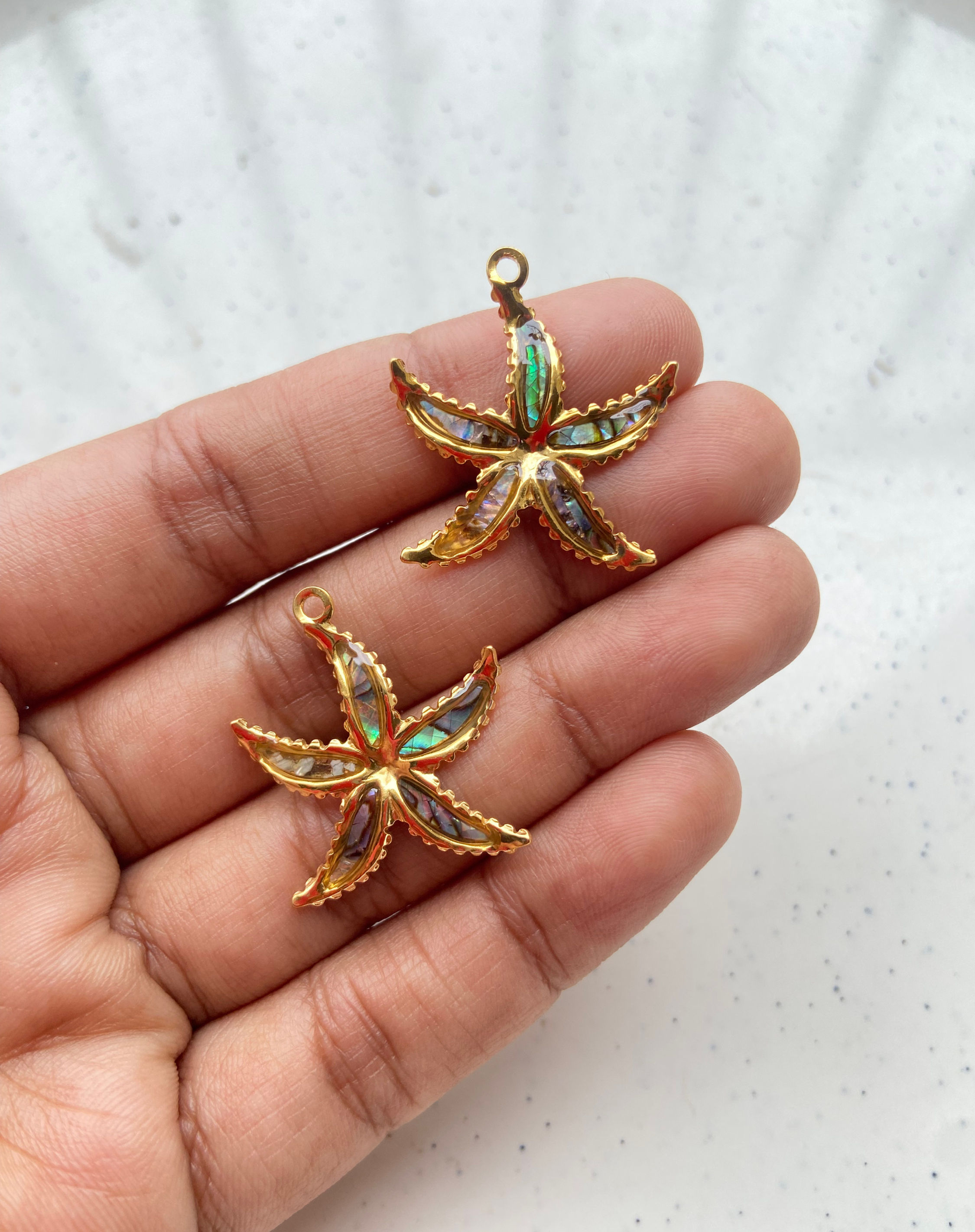 Natural shell starfish charm