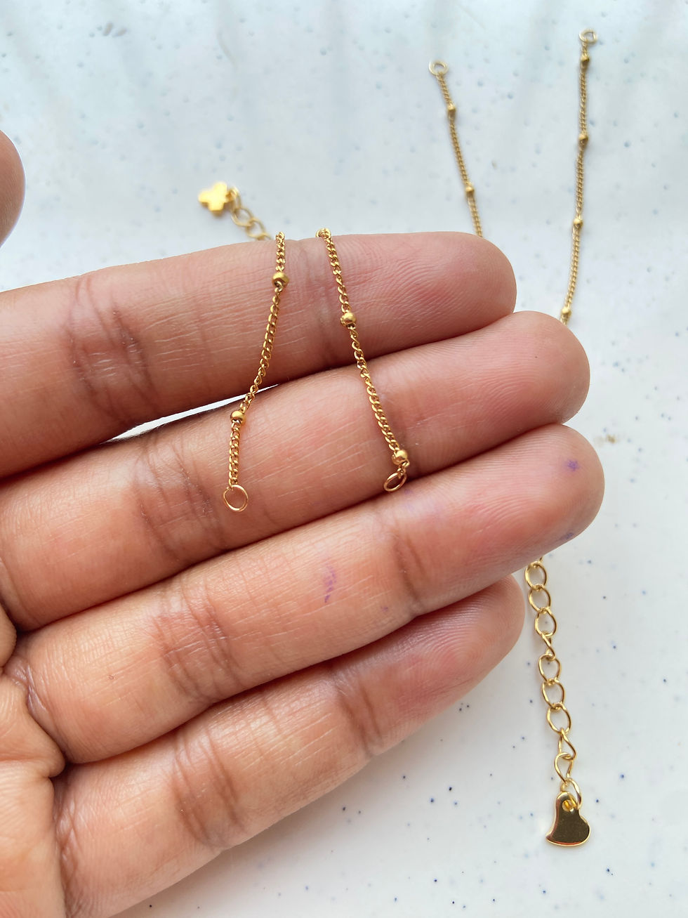 Thumbnail: Dainty bracelet making chain with lobster clasp+extension
