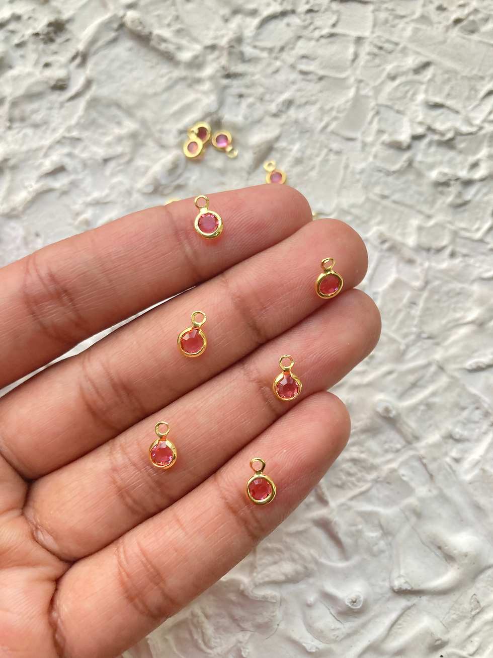 Thumbnail: Tiny colourful glass round charm