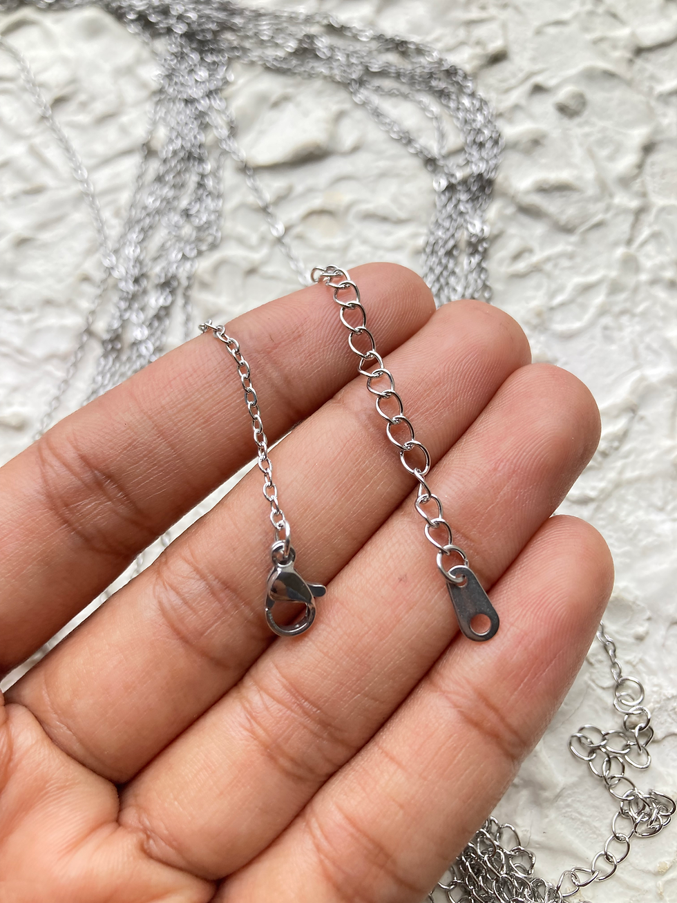 Thumbnail: 2mm, 304 Stainless steel cable readymade chain with lobster+extension