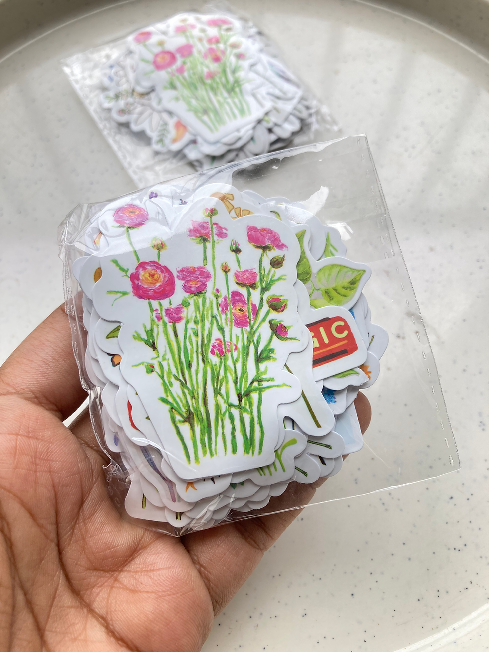 Thumbnail: Mixed flower pattern waterproof stickers